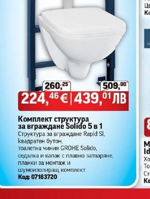 GROHE Комплект структура за вграждане Solido 5 в 1