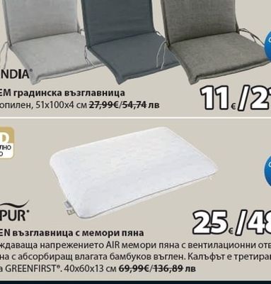 WELLPUR VONGSEN възглавница с мемори пяна