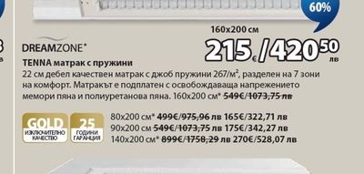DREAMZONE TENNA матрак с пружини