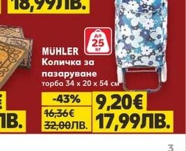 MÜHLER Количка за пазаруване