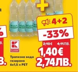 CLASSIC Трапезна вода газирана