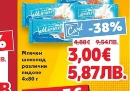 Млечен шоколад различни видове