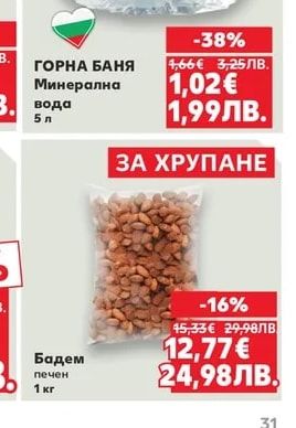 ГОРНА БАНЯ Минерална вода