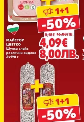 МАЙСТОР ЦВЕТКО Шунка слайс различни видове