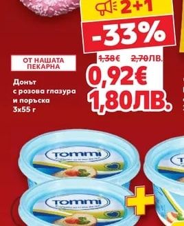 Донът с розова глазура и поръска