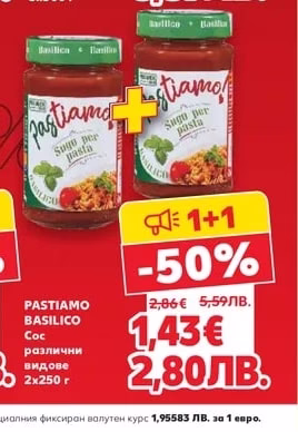 PASTIAMO BASILICO Sugo per pasta различни видове