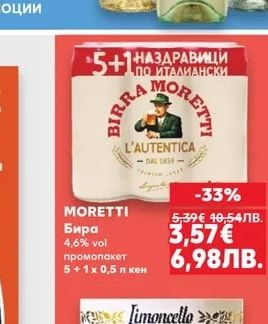 MORETTI MORETTI Бира