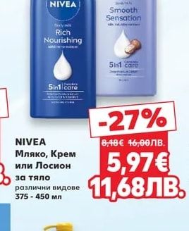 NIVEA Мляко, Крем или Лосион за тяло