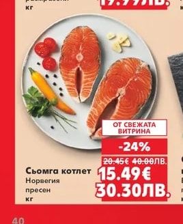 Сьомга котлет Норвегия пресен