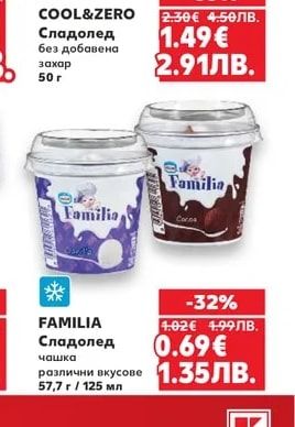 COOL&ZERO Сладолед без добавена захар