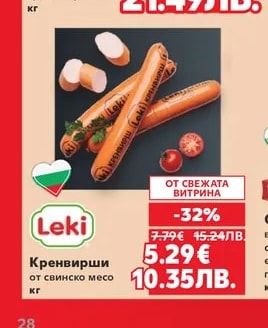 Leki Кренвирши от свинско месо