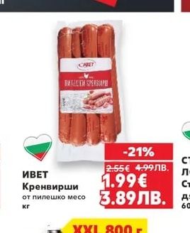 ИВЕТ Кренвирши от пилешко месо