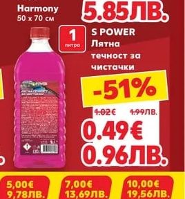 S POWER Лятна течност за чистачки