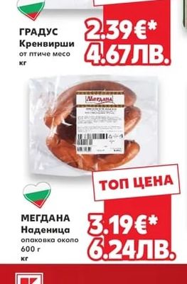ГРАДУС Кренвирши от птиче месо