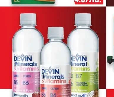 DEVIN Витаминна вода различни вкусове