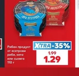 Рибен продукт от есетрови риби, кета или сьомга