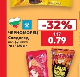 ЧЕРНОМОРЕЦ Сладолед във фунийка