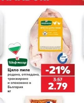 Шеф месар Цяло пиле родено, отгледано, транжирано и опаковано в България