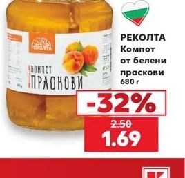 РЕКОЛТА Компот от белени праскови