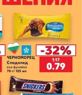 ЧЕРНОМОРЕЦ Сладолед във фунийка