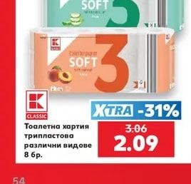 CLASSIC Тоалетна хартия трипластова