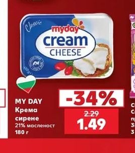 MY DAY Крема сирене 21% масленост
