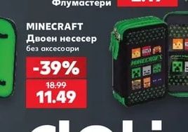 MINECRAFT Двоен несесер без аксесоари