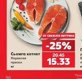 Сьомга котлет Норвегия пресен
