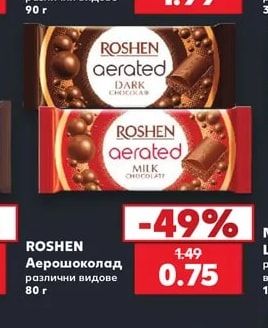 ROSHEN Аерошоколад различни видове