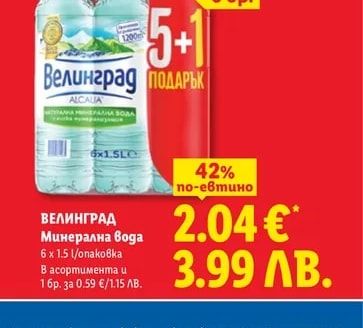 ВЕЛИНГРАД Минерална вода