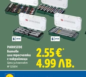 PARKSIDE Битове или тресчотки с накрайници