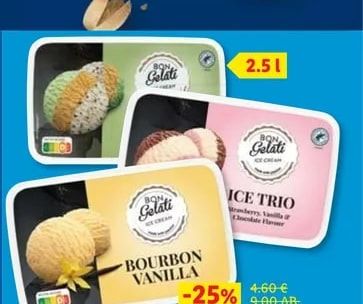 Bon Gelati Сладолед Различни видове