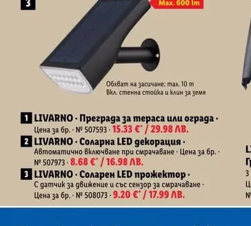 LIVARNO Соларен LED прожектор
