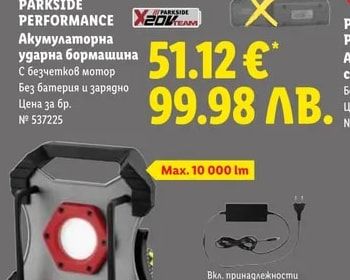 PARKSIDE PERFORMANCE Акумулаторен LED прожектор