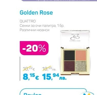 Golden Rose QUATTRO Сенки за очи палитра
