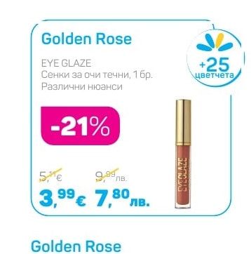 Golden Rose EYE GLAZE Сенки за очи течни