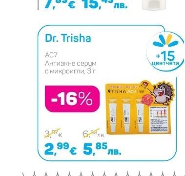 Dr. Trisha AC7 Антиакне серум с микроигли, 3 г
