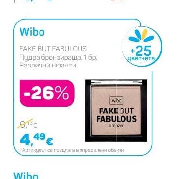 Wibo FAKE BUT FABULOUS Пудра бронзираща