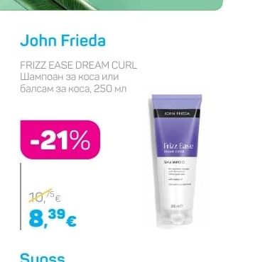 John Frieda FRIZZ EASE DREAM CURL Шампоан за коса или балсам за коса