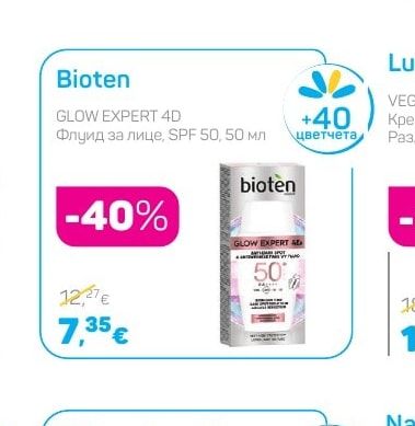 Bioten GLOW EXPERT 4D Флуид за лице, SPF 50