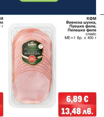 КФМ Виенска шунка, Пуешко филе, Пилешко филе слайс