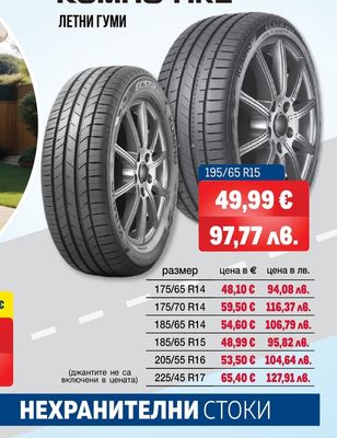 KUMHO TIRE ЛЕТНИ ГУМИ