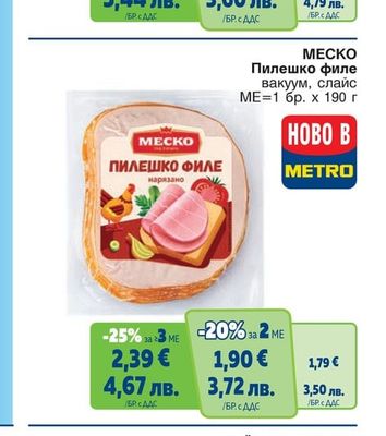 МЕСКО Пилешко филе вакуум, слайс