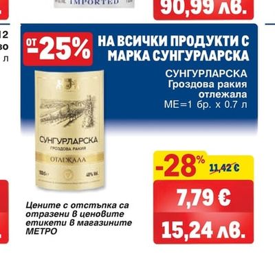 СУНГУРЛАРСКА Гроздова ракия отлежала