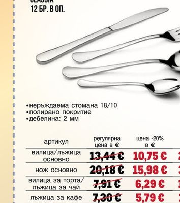 GLASSIA вилица за торта/лъжица