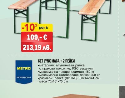 METRO PROFESSIONAL КОМПЛЕКТ ДЪРВЕН, СГЪВАЕМ