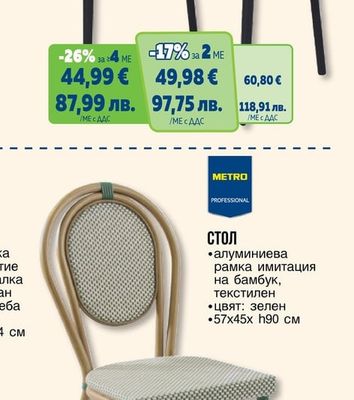 METRO PROFESSIONAL СТОЛ MONTAVIA