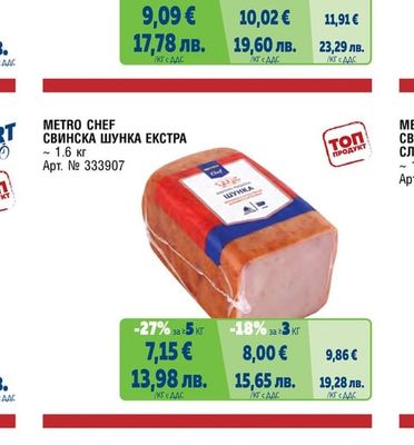 METRO CHEF ШУНКА ПИЛЕШКО ФИЛЕ СЛАЙС