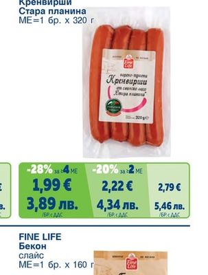 FINE LIFE Кренвирши Стара планина