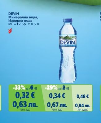 DEVIN Минерална вода, Изворна вода